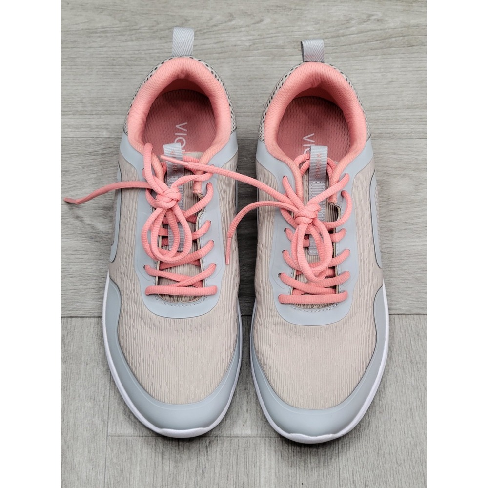 Vionic JoJo Ombre Sneakers Women's 9.5 Gray Peach Comfort Walking Lace Up Shoes